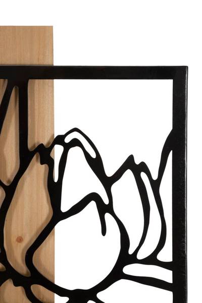 Wanddekoration  Lotus Ferro E Wood Schwarz - Metall - 2 x 90 x 60 cm