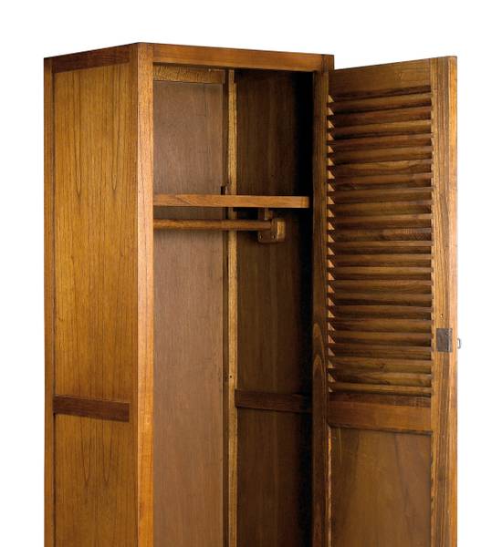 BRAUNER HOLZ-EINZELSCHRANK L 65 cm Braun - Massivholz - 65 x 200 x 50 cm