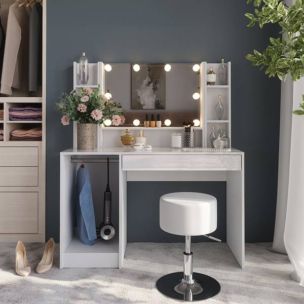 Kaptafel Sherry 57591 wit - plaatmateriaal op houtbasis - 120 x 76 x 51 cm