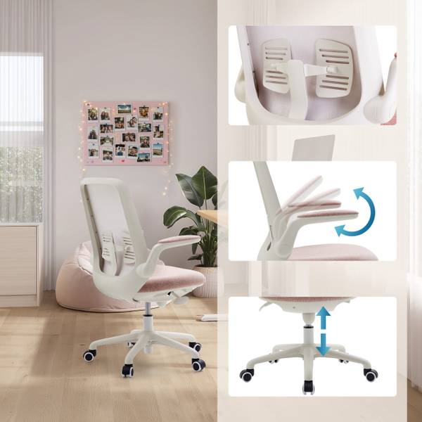 Kinderdrehstuhl Swivelo Pink - Polyester - 60 x 99 x 60 cm