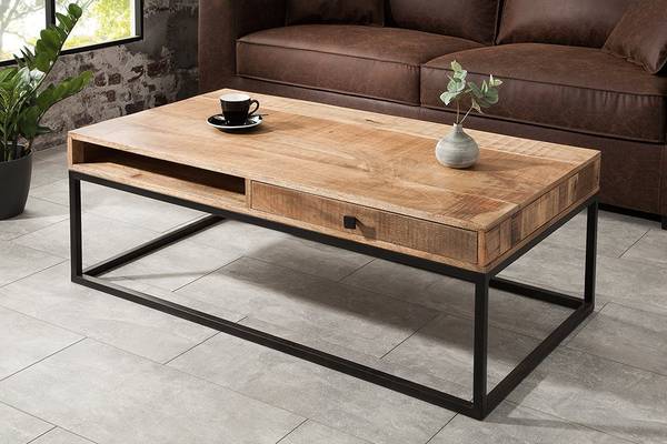 Couchtisch IRON CRAFT Braun - Mango - 100 x 40 x 60 cm