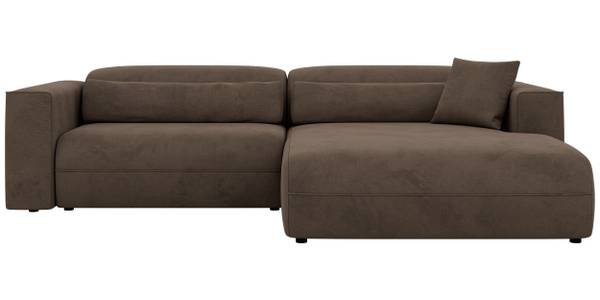 Ecksofa PAZURRO L Braun - Ecke davorstehend rechts - Schlaffunktion davorstehend rechts