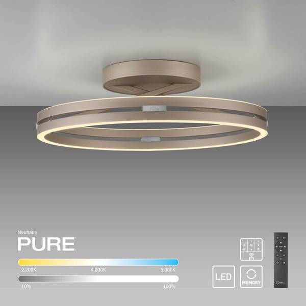 LED Deckenlampe PURE Loop Braun - Metall - 60 x 18 x 60 cm