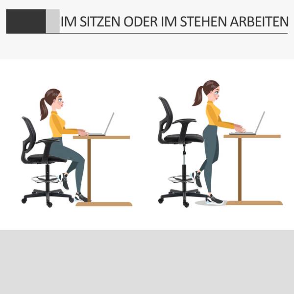 Zeichenstuhl 921-598 Schwarz - Nylon - 56 x 132 x 60 cm