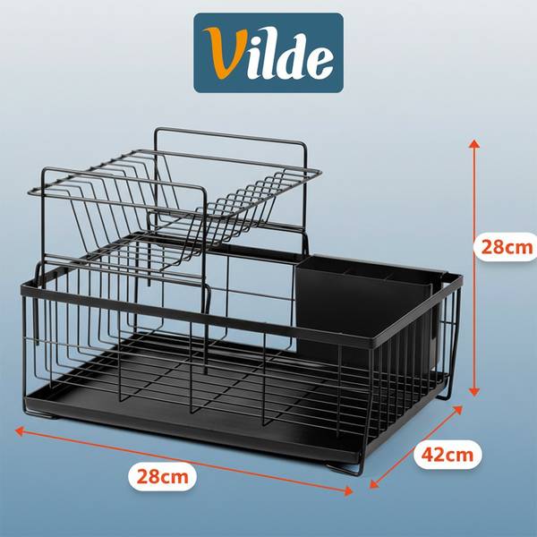 Abtropfgestell 229223 Schwarz - Metall - 28 x 28 x 42 cm