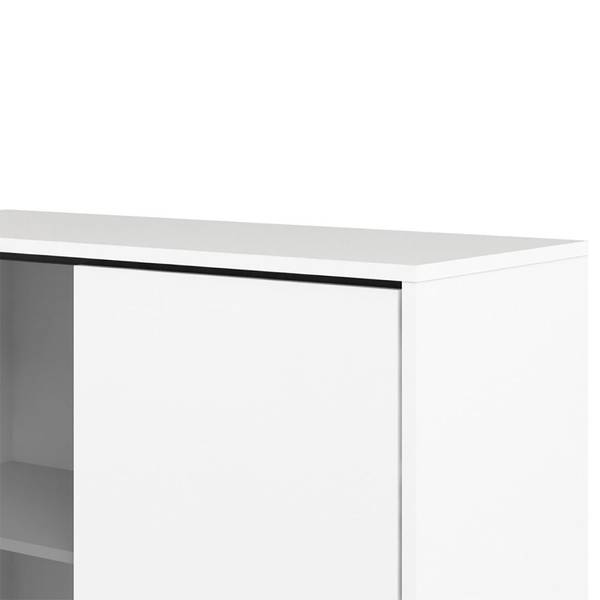 Vitrinenschrank Rye Weiß - Holz teilmassiv - 102 x 162 x 40 cm