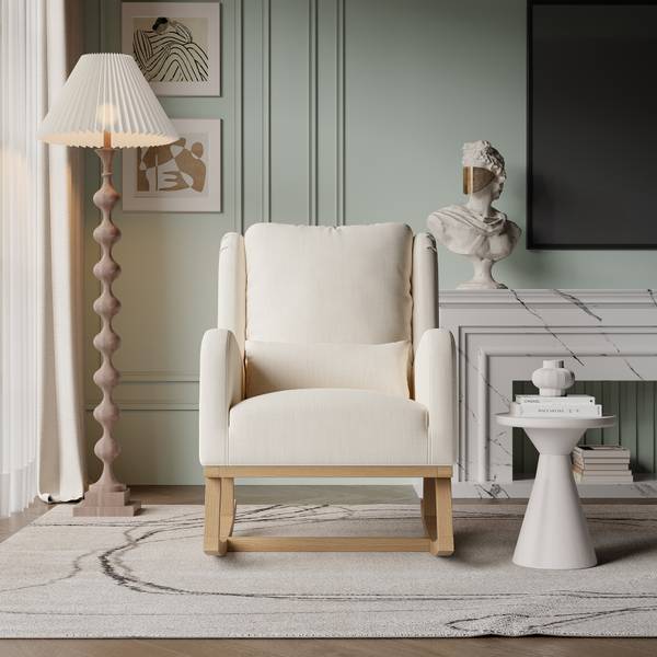Schaukelsessel KOVEDA2 Beige - Textil - 93 x 96 x 60 cm