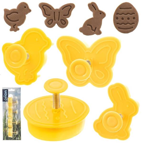 Ausstechformen 4er Set 127453 Gelb - Kunststoff - 4 x 4 x 5 cm