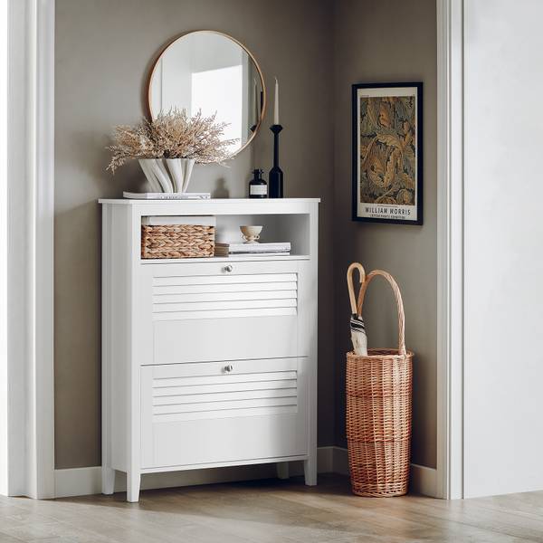 Schuhschrank FSR152-W Weiß - Holzwerkstoff - 80 x 108 x 25 cm