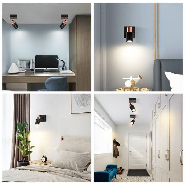 Spot plafond Ahaus 1 ampoules Noir - Métal - 9 x 15 x 9 cm