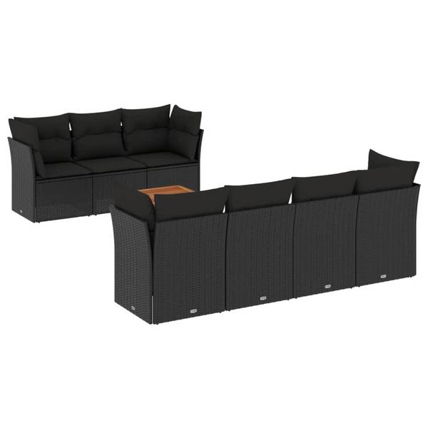 Garten-Lounge-Set 3034585-1 8-teilig Schwarz