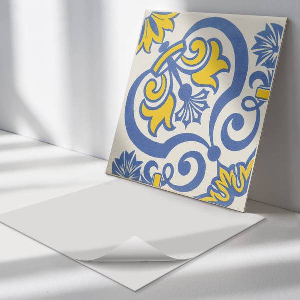 Fliesen Flor Muster 4er Set 50 x 50 cm