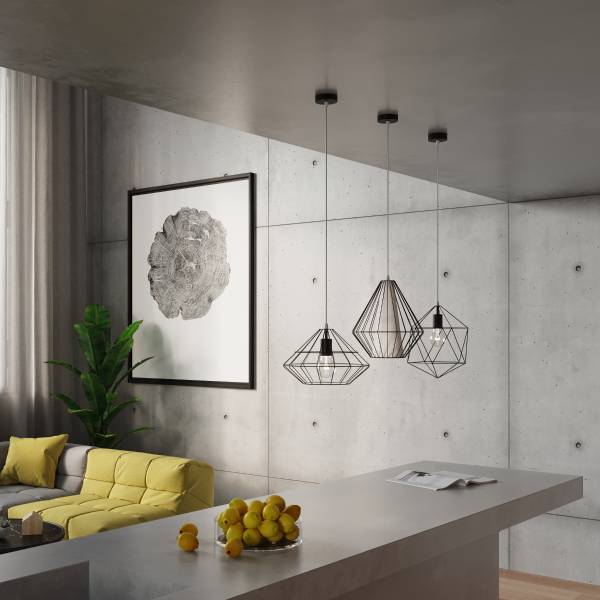 Pendelleuchten Demi Schwarz - Stahl - 28 x 130 x 28 cm