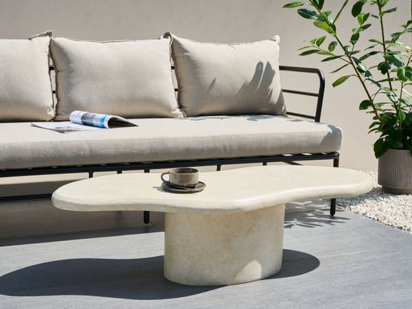 Couchtisch CONZA Beige - Stein - 120 x 34 x 57 cm