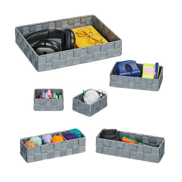 107179 6-er Set Grau - Eisen - 25 x 7 x 35 cm