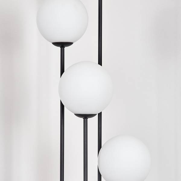 Stehlampe Cesaro Weiß - Aluminium - Klarglas - 17 x 149 x 83 cm
