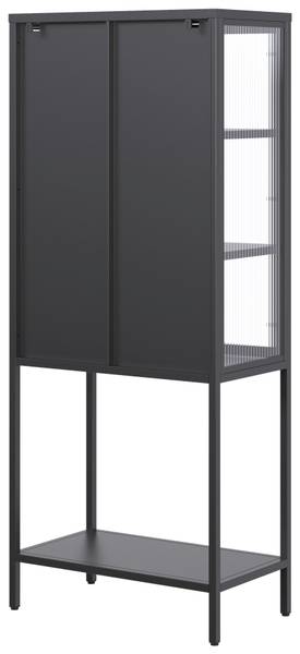 Vitrine CUBE Schwarz - Glas - Metall - 60 x 146 x 34 cm