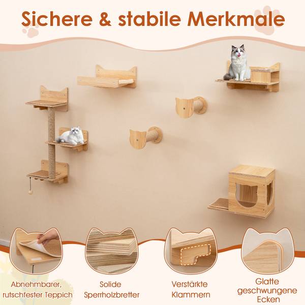 Kletterwand BH32563ZMDE(6-tlg.) Braun - Holzwerkstoff - 33 x 20 x 44 cm