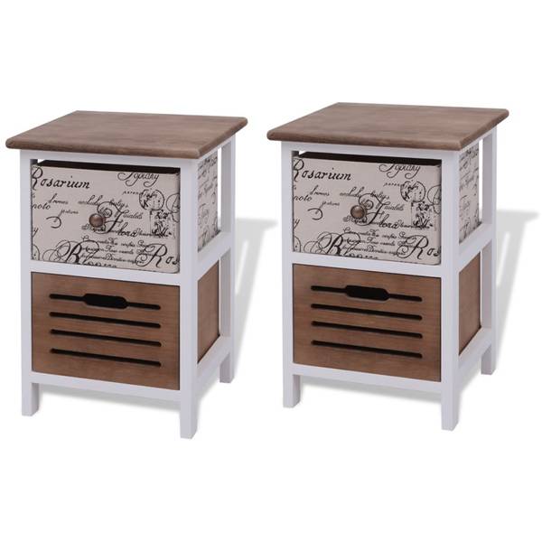 Kast 292286 set van 2 paulownia - 30 x 46 x 28 cm
