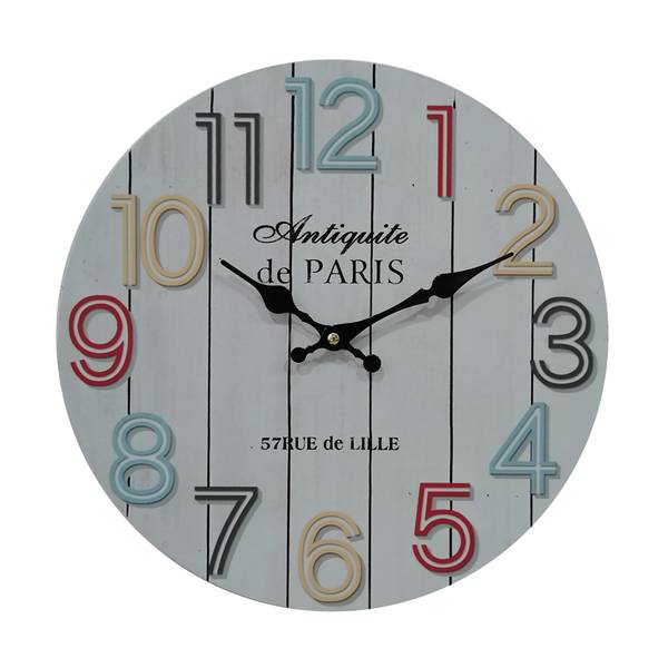 Wanduhr  Photinia Holzwerkstoff - 4 x 34 x 34 cm