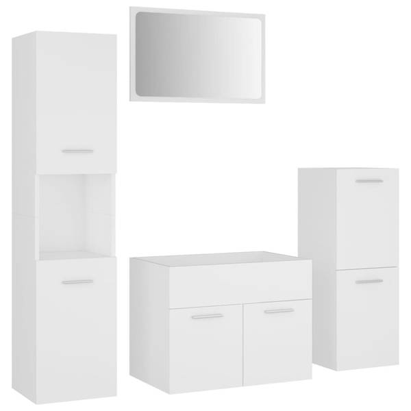 Meubles de bain 3007819 Blanc - Bois manufacturé - Matière plastique - 60 x 46 x 38 cm