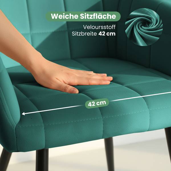 Esszimmerstuhl LUXANO 2er-Set Dunkelgrün