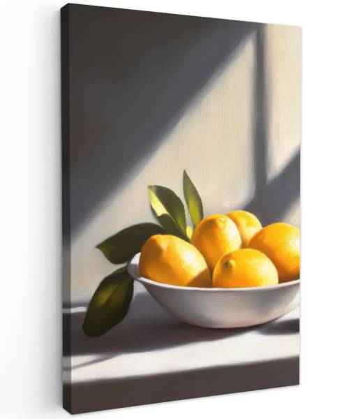 LEINWANDBILD Zitronen Gelb - Baumwollstoff - 80 x 120 x 2 cm