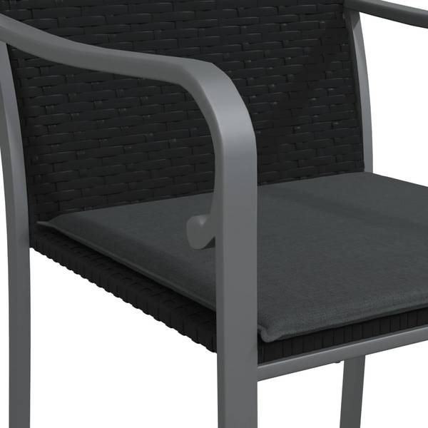 Tuinstoel 3028935-1 set van 2 zwart - staal - 56 x 84 x 59 cm