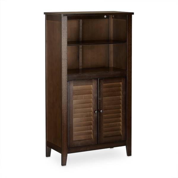 Badezimmerschrank dunkelbraun LAMELL Braun - Silber - Holzverbundwerkstoff - 26 x 92 x 50 cm
