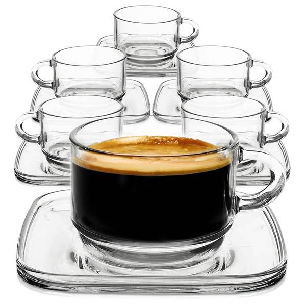 Tasse mit Untertasse 6er Set 129672 14 x 7 x 14 cm