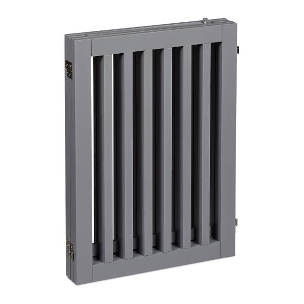 Graues Absperrgitter mit Tür 4-teilig Grau - Holzwerkstoff - 207 x 70 x 30 cm