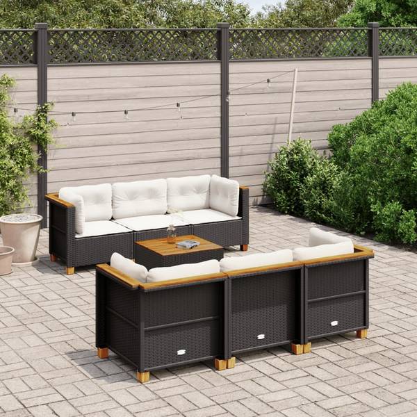 Salon de jardin 3036234-1 (lot de 7) Noir - Acier - 63 x 62 x 63 cm