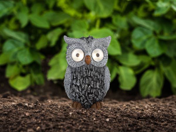 Solarleuchte Gufo 2er Set Grau - Kunststoff - 11 x 19 x 13 cm