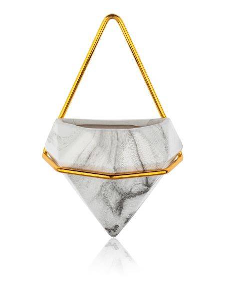 Wand Blumentopf-Set Semela Gold - Weiß