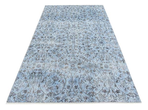 Tapis Ultra Vintage DCXXI Bleu - Laine - 130 x 1 x 257 cm