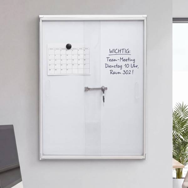 Vitrine Q50 wit - aluminium - staal - 66 x 96 x 9 cm