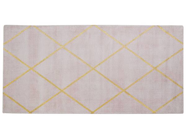 Teppich ATIKE Gold - Pink - Naturfaser - 80 x 80 x 80 cm