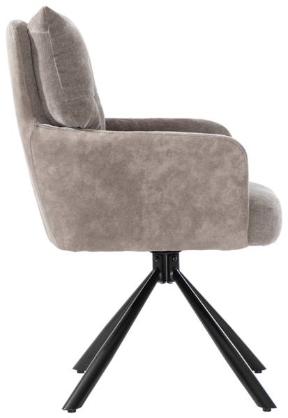 Armlehnstuhl SOPHIE Grau - Metall - Textil - 60 x 93 x 67 cm