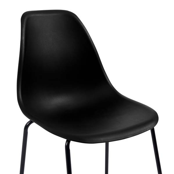 Barstuhl 299436 (2er Set) Schwarz - Metall - Kunststoff - 48 x 112 x 57 cm