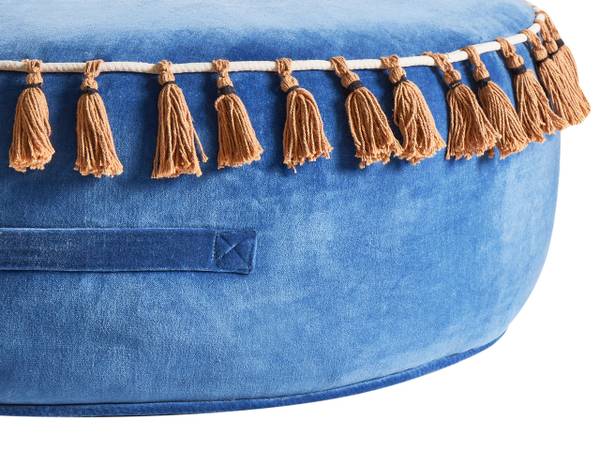 Poef GOTHA blauw - bruin - textiel - 60 x 25 x 60 cm