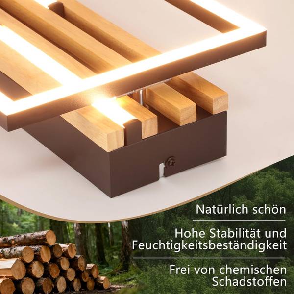 Deckenleuchte Dickerson Ⅲ Braun - Metall - 21 x 7 x 38 cm