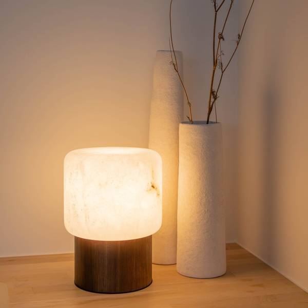 Tischlampe ERNESTO Braun - Stein - 19 x 25 x 19 cm