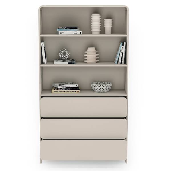 Staande kast LUMMO grijs - melamine - 100 x 200 x 39 cm