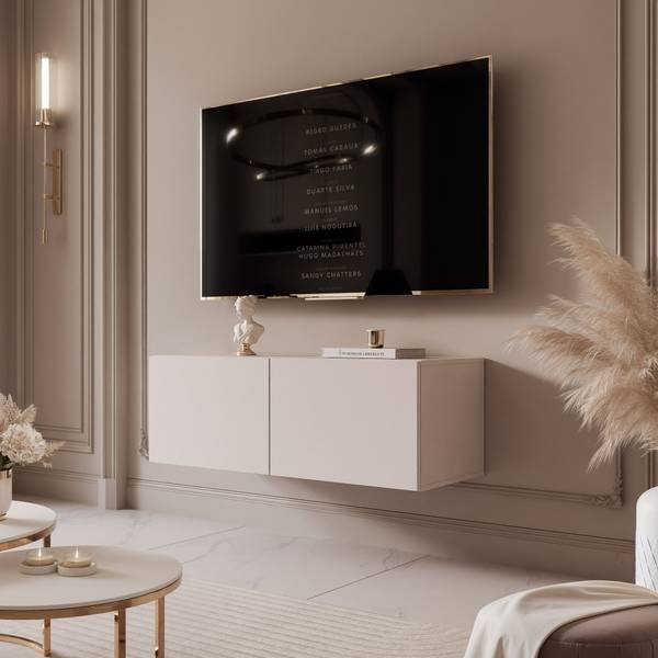 TV-Hängeboard ANGEL Beige - Holzwerkstoff - 100 x 36 x 40 cm