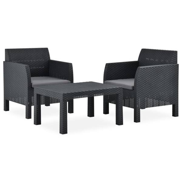 Garten-Lounge-Set 3067233 (3-teilig) Grau - Polyester - Polypropylen - 58 x 41 x 58 cm