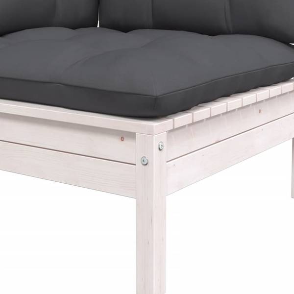 Salon de jardin 3012138-9 (lot de 3) Blanc - Pin - 63 x 62 x 63 cm