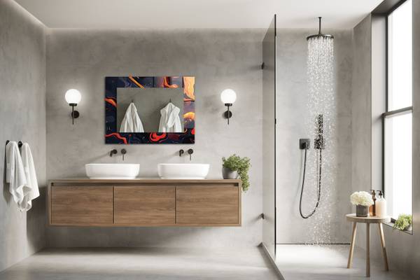 Wandspiegel Vulkanische Lava Höhe: 80 cm