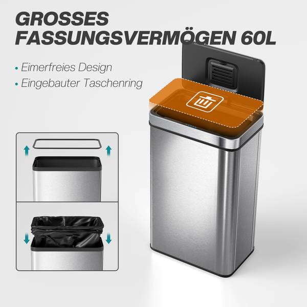 Sensor-Mülleimer 851-072V01SR Fassungsvermögen: 60 L