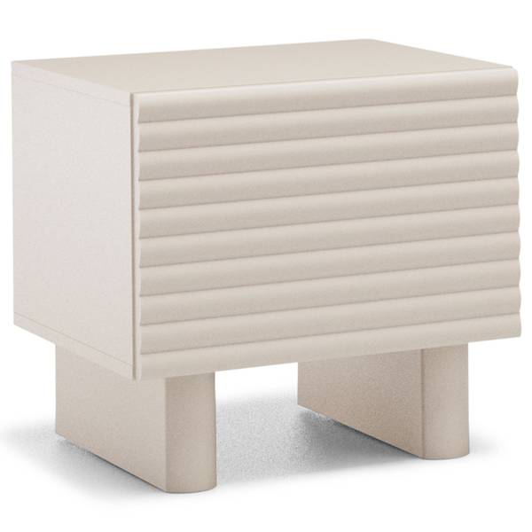 Table de chevet TURKU Beige - Bois manufacturé - 50 x 46 x 37 cm