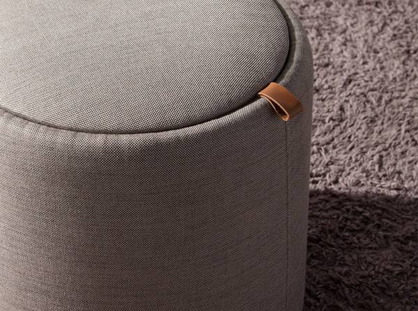 Hocker 5073 Grau - Strukturstoff - Flachgewebe - Webstoff - 44 x 40 x 44 cm